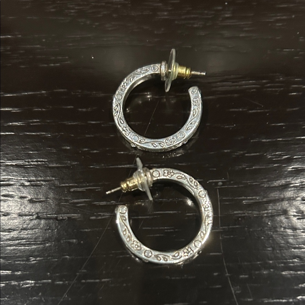 Brighton Silver Hoop Earrings with - Picture 2 of 4